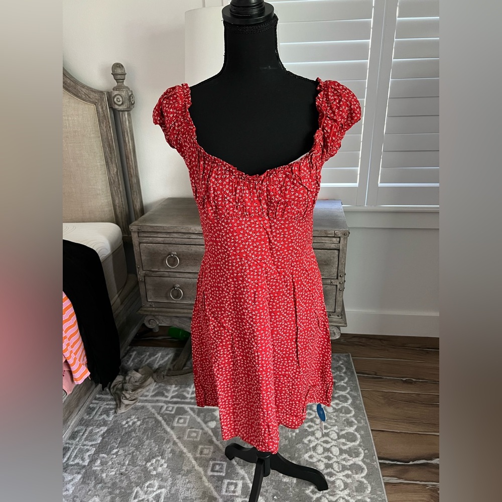 Cupshe red floral dress